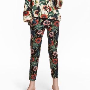 H&M poppy pattern slacks